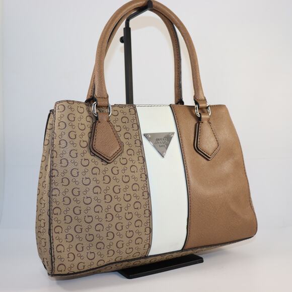 GUESS Classic Monogram Satchel Tote - Picture 1 of 9